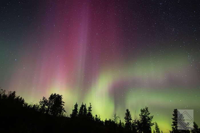 Bright, dancing northern lights over Clinton. 