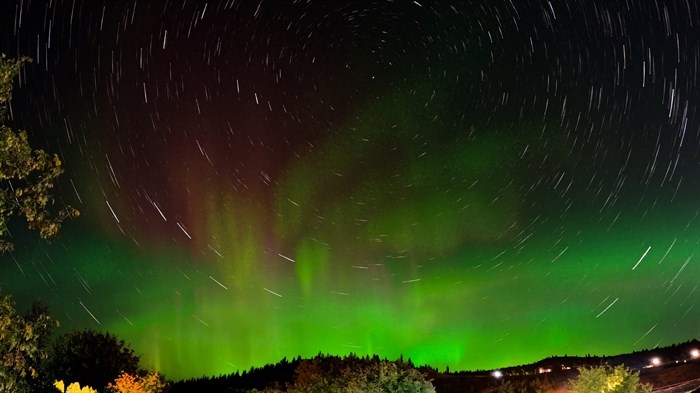 Northern lights over Cherry Creek near Kamloops. 