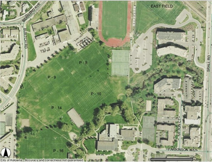 This shows the existing layout of Parkinson Recreation Centre.