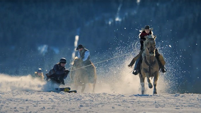 A competing team at the Travel Alberta “Chase Winter’s Warmth” 2020 competition. 