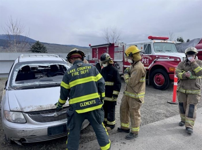 Students learning how to save someone from a car wreck.