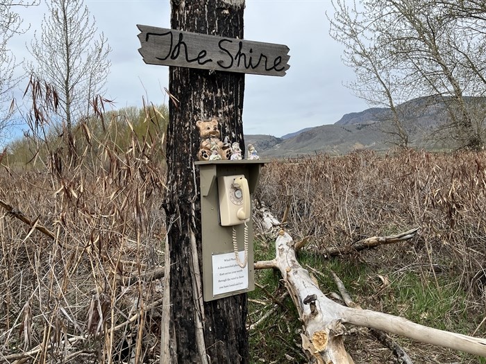 The Shire is an outdoor creative space with a Wind Phone made out of a rotary phone. 