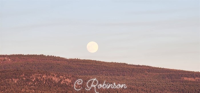 The full Pink Moon could be seen in Summerland skies before night fell. 