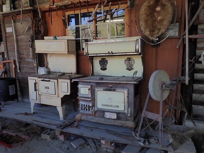 These antique stoves are at a railway museum at Chute Lake Lodge in Naramata. 