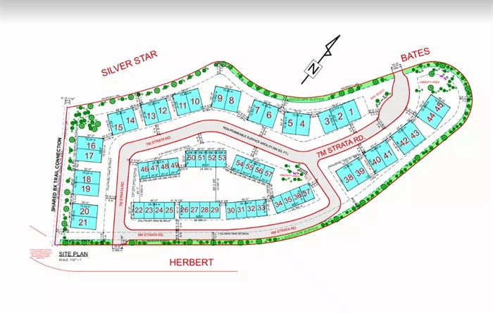 A site plan of the proposed development.