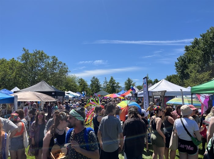 The crowd at Kelowna's Pride Festival on June 8, 2024. 