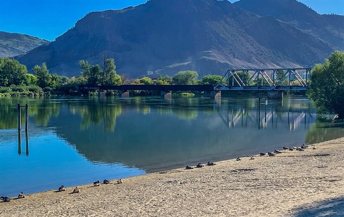 This stunning photo of the South Thompson River flowing under the railway bridge was taken from Riverside Park in Kamloops. 