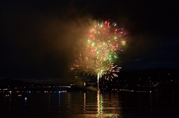 Canada Day fireworks at Tugboat Beach.