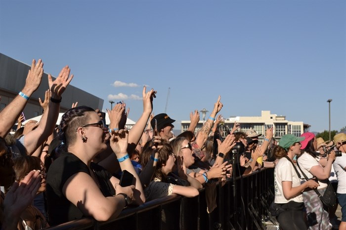 Fans cheering at Rock the Lake on July 13, 2024. 