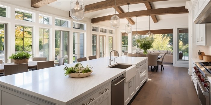 Kitchen interior in beautiful luxury home 