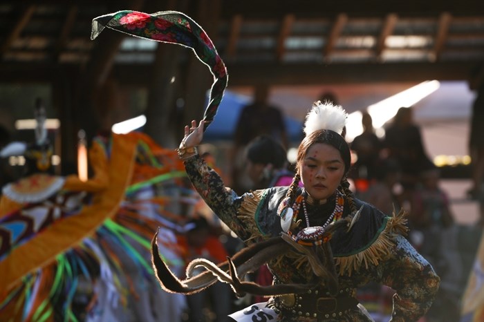 A dancer participates in the 2024 Similkameen Powwow of Champions during its second day on Aug. 31. Photo by 