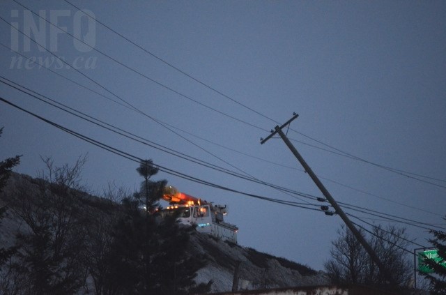 A hydro pole was knocked out in a car accident Jan. 26. 