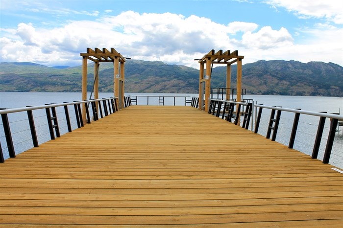 The rebuilt CNR Wharf on Okanagan Lake in West Kelowna.