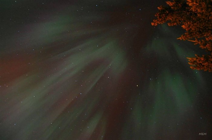 The northern lights over Barriere on March 17, 2015.