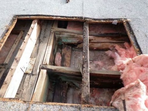 Roof damage at Westsyde Pool.