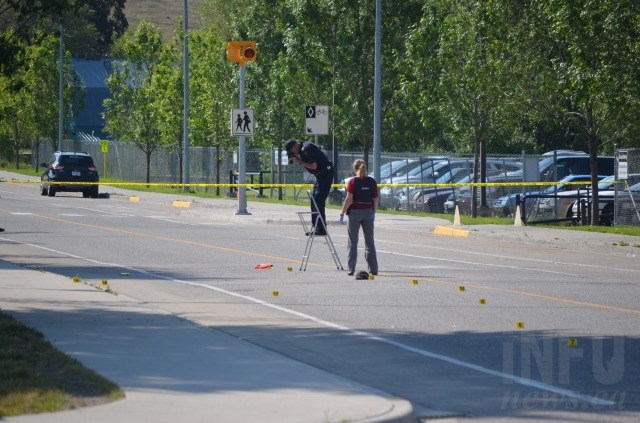 Police are collecting evidence around Ellison Elementary after blood was discovered the morning of May 27. 