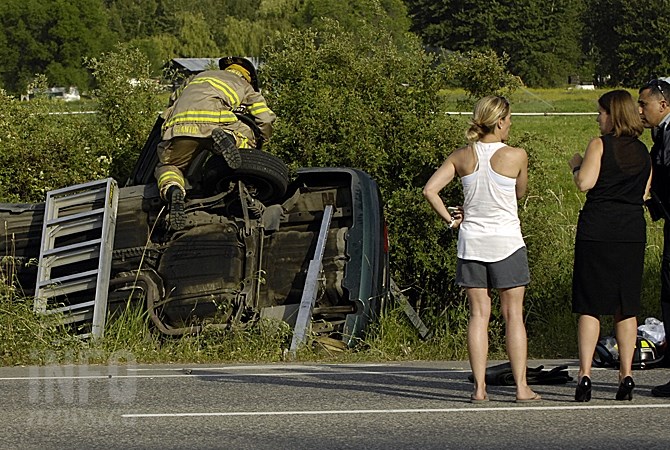 Two people were taken to hospital as a result of an accident Tuesday evening.