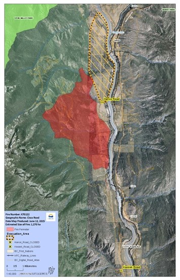 The Cisco Road fire near Lytton continues to threaten structures in the area.