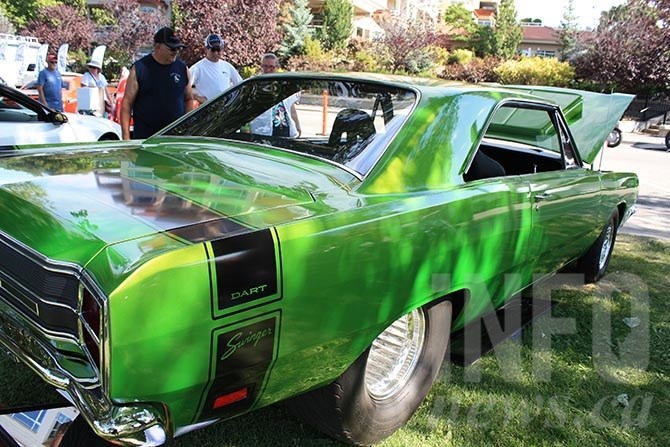 The 1970s were close at hand at the Peach City Beach Cruise with such entries as this Dodge Swinger.