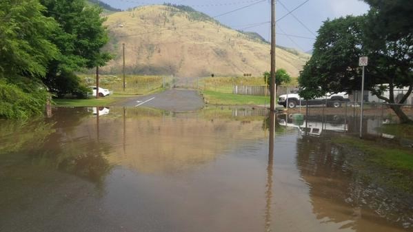 Lots of water in the Oak Hills area of Westsyde following heavy rains June 30, 2015.