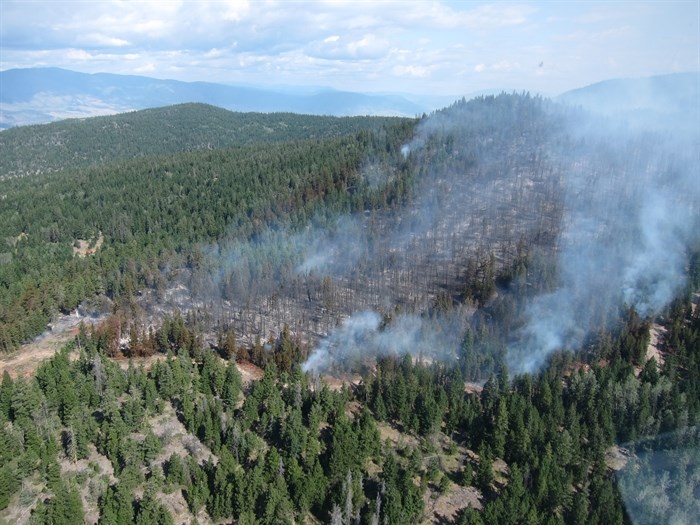 The Coldstream Creek fire between Logan Lake and Ashcroft