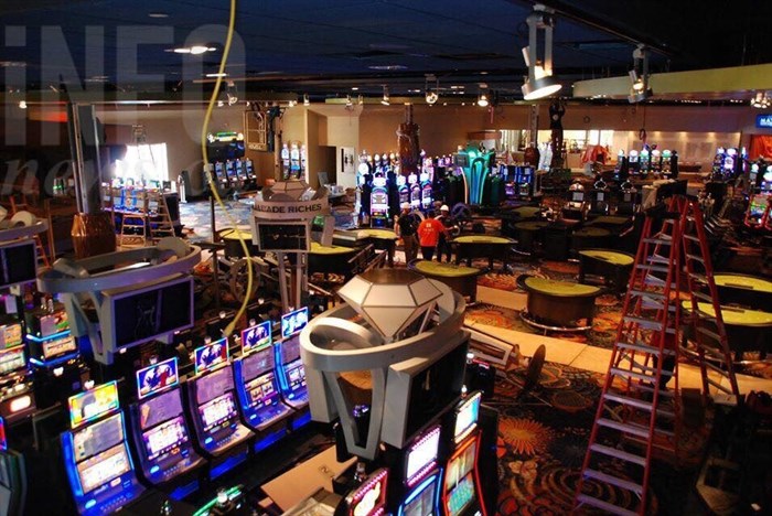 View of the gaming floor from the poker room.