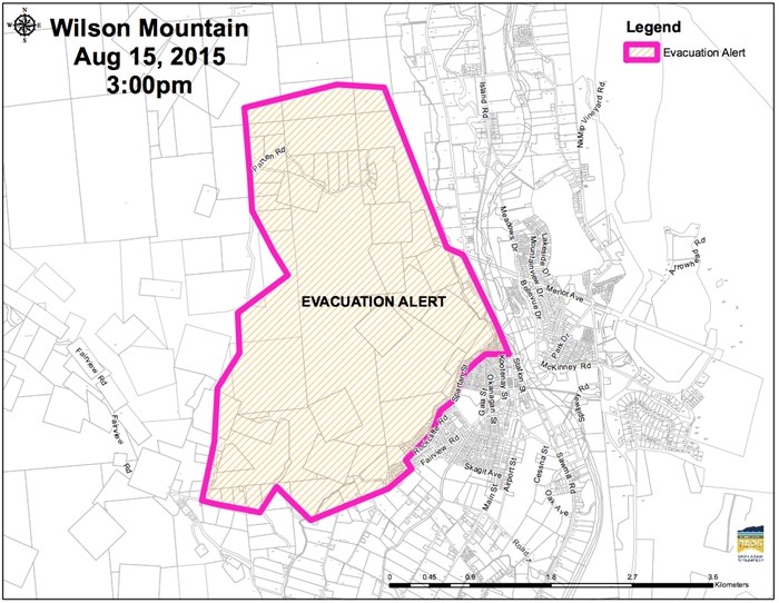 Wilsons Mountain fire evacuation alert