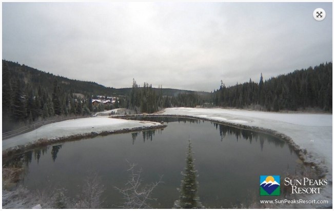 Snow is gracing even the lower elevations at Sun Peaks.