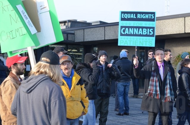 Community members rallied outside Vernon City Hall Dec. 11, 2015. 