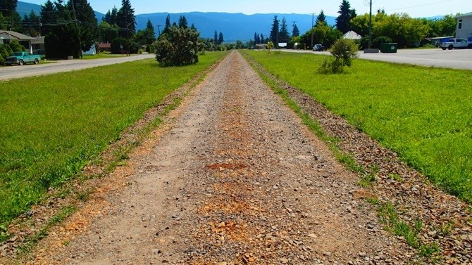 Abandoned CP Rail corridor passes right through Enderby.