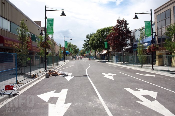 The revitalized 200 block of Main Street, on June 10, days prior to the street's official reopening.