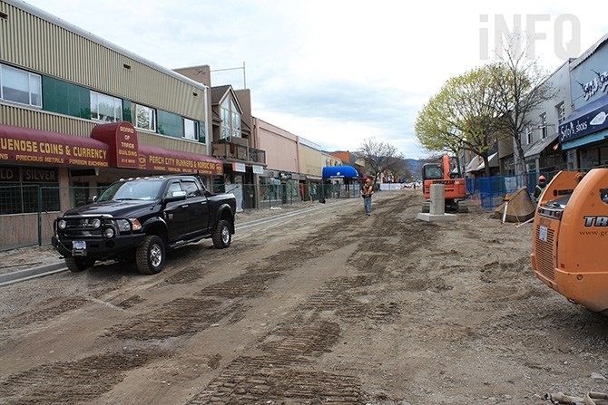 By April 4, curbing is being installed on the block.