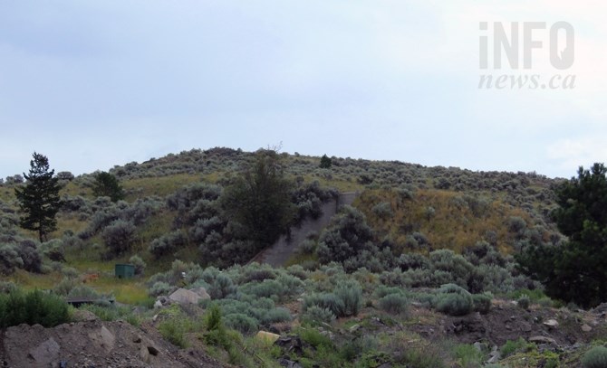 One of the hidden bunkers, covered with earth.