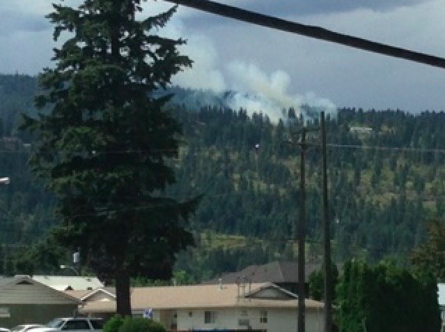 A 1.5 hectare wildfire burned west of Enderby, July 26, 2016. 