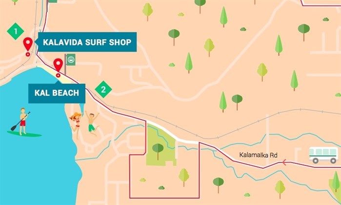 B.C. Transit maps like this one suggest routes and itineraries for activities around Vernon. 