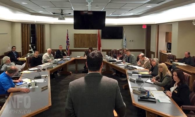 FILE PHOTO - Okanagan Film Commissioner Jon Summerland speaks to the Central Okanagan Regional District Board of Directors prior to the board voting to censure and sanction director Patty Hanson in December 2015.