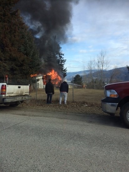 Kayla Chappell submitted this photo of the garage fire in Kaleden on Friday, Feb. 24, 2017.