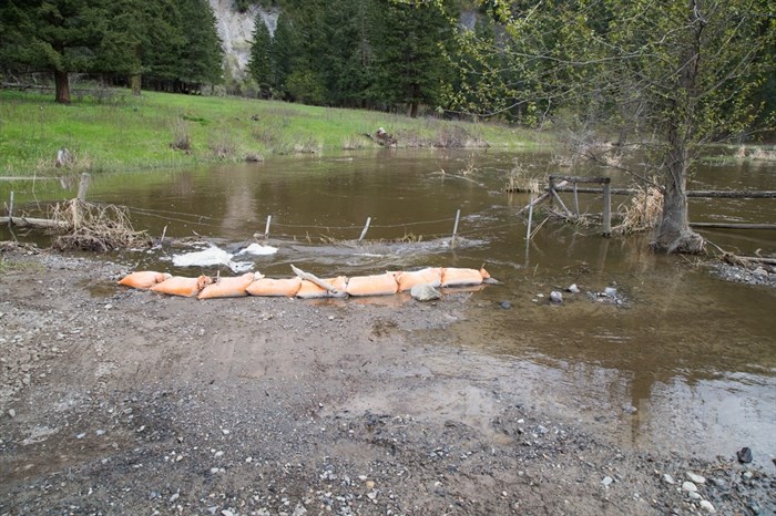 Argo Road maintenance crews have been busy sandbagging problem areas on Campbell Creek Road in Barnhartvale. 