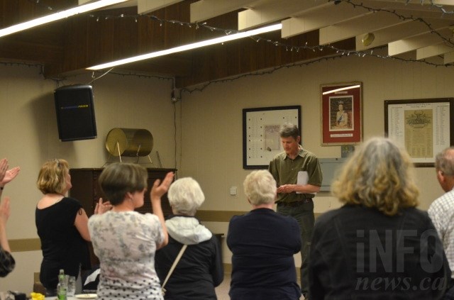 Supporters applaud the efforts of NDP candidate Barry Dorval. 