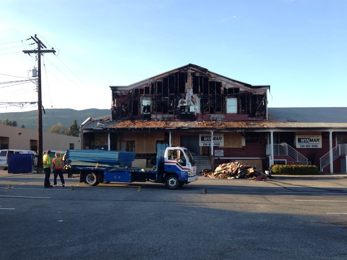 The Westbank Lion's Community Centre following the September 2013 blaze.