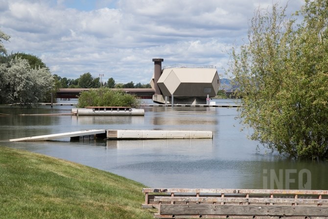 Officials are watching high water on the South Thompson River. 