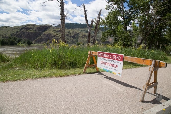 Officials have closed many walkways around the city due to floodwaters.