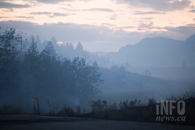 Smoke filled skies in the Dew Drop Trail area. 