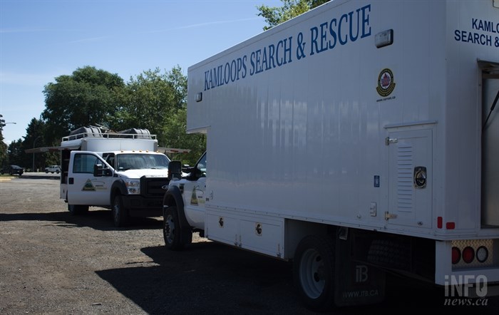 Kamloops Search and Rescue members are stationed at McArthur Island today June 29, 2017, to assist Kamloops RCMP with a search.