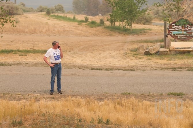 Cache Creek mayor John Ranta stands in front of the Boston Flats trailer park on July 11, 2017. 