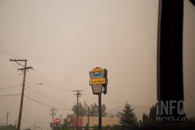 Smoke from the Ashcroft Reserve fire fills the skies in Cache Creek on July 11, 2017.