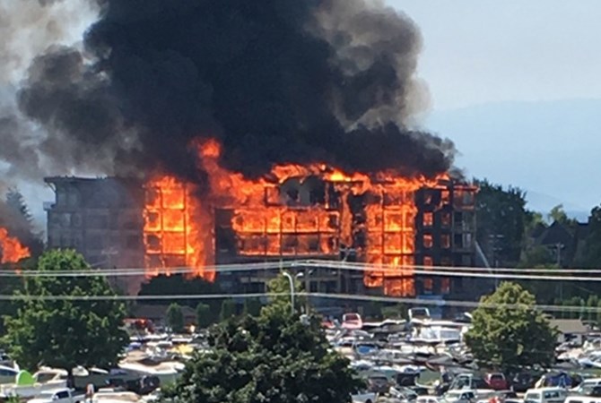 A condo building under construction caught fire and burned to the ground July 8, 2017.