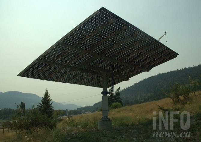 The solar array houses 45 solar panels at 285 watts each. It is anchored down by a 12 ft x 12 ft concrete slab buried beneath the ground.