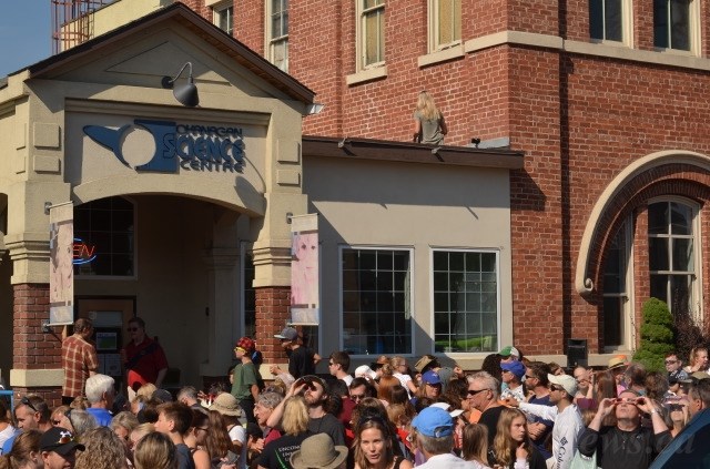 Hundreds came out to the Okanagan Science Centre to view the eclipse. 