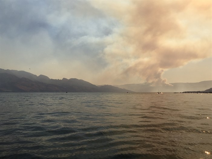 Peachland wildfire smoke.